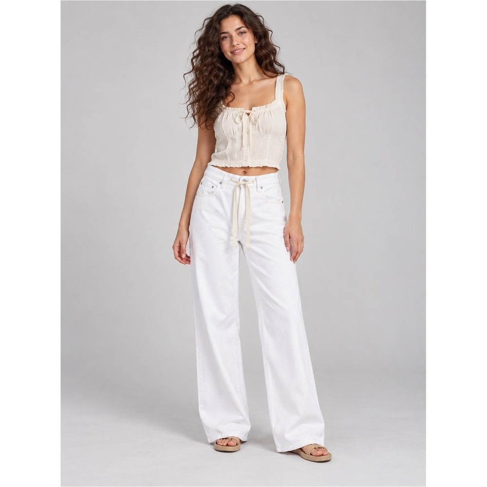 Anthropologie Pistola Jadyn Low Slung Palazzo Jeans Size 27 Baggy Wide Leg Boho